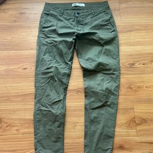 Zara Men's Khaki and Green Trousers